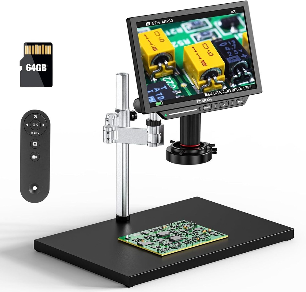 TOMLOV TM4K Max 4K Digital Microscope 2000x 10.1" Electronics Repair Microscope