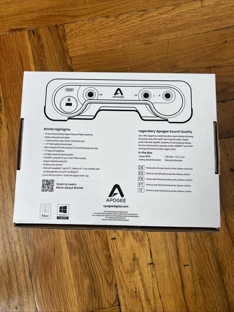Apogee Boom USB-C Audio Interface 2x2 BOX ONLY