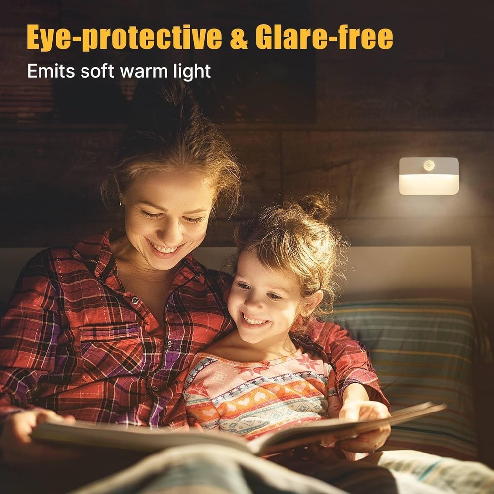 Versatile 8 Pack Wireless Indoor Lights - Motion Sensor Warm White Illumination