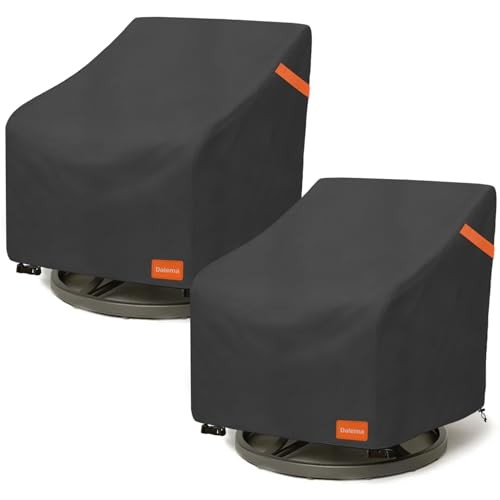 Outdoor Swivel Chair Cover 2 Pack,600D Heavy Duty 100% Waterproof Outdoor