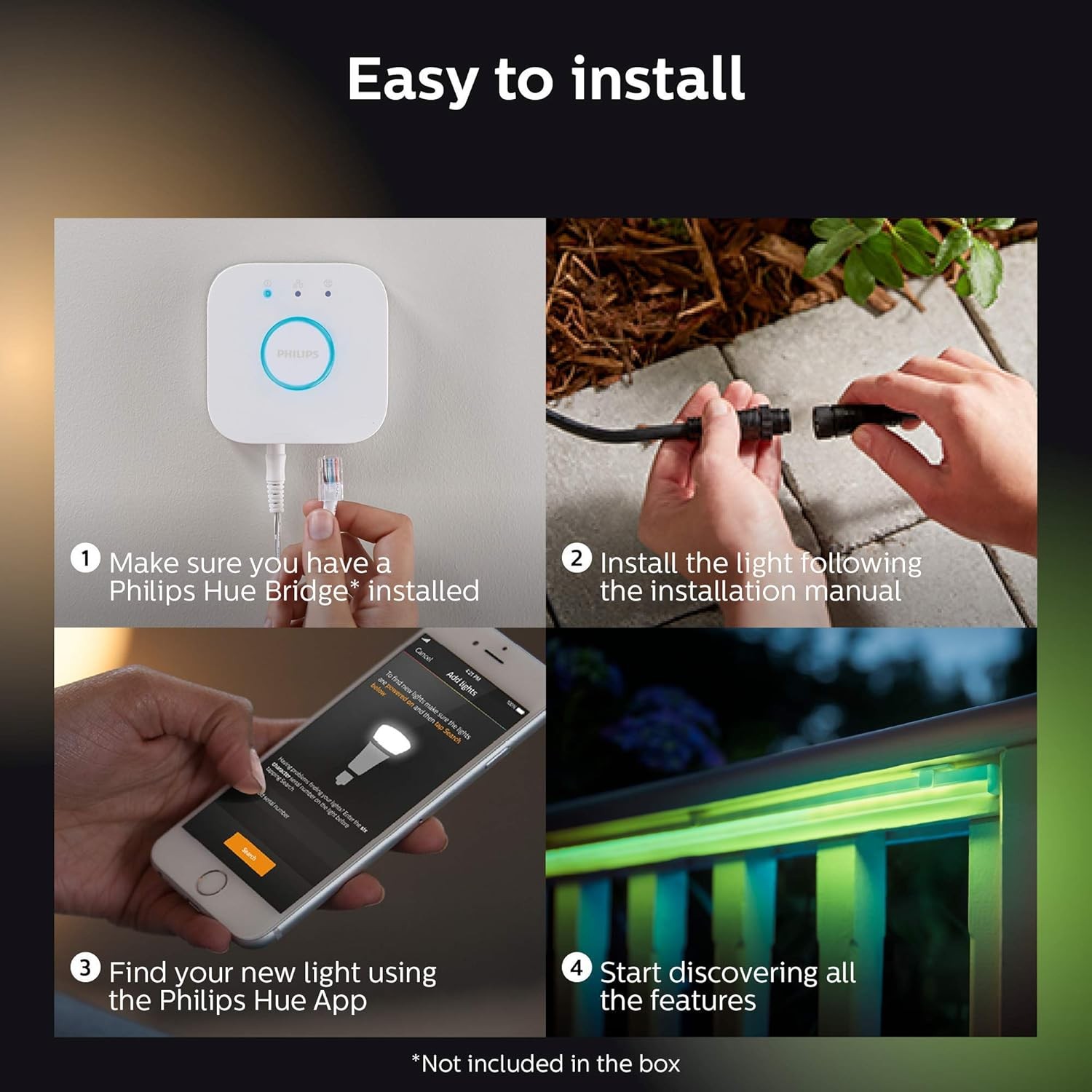 Philips Hue White & Color Ambiance 16 Ft Outdoor Shape Smart Light Strip