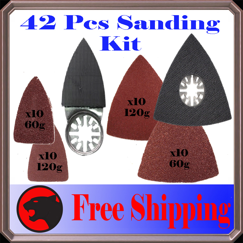 42 Pc Sanding Kit Oscillating Multi Tool Sand Pad For Fein Multimaster Dremel