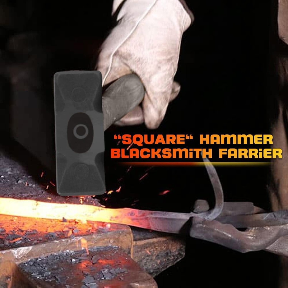 2.2LB Forging Square Hammer w/ Double Faces for Farrier Bladesmithing Blacksmith