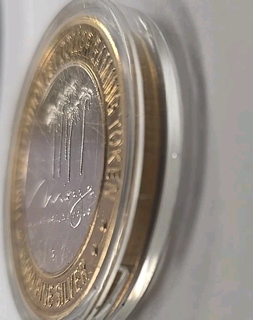 $10 Casino Gaming Token Las Vegas Solid .999 AG Silver Insert MIRAGE - SELF ND!!