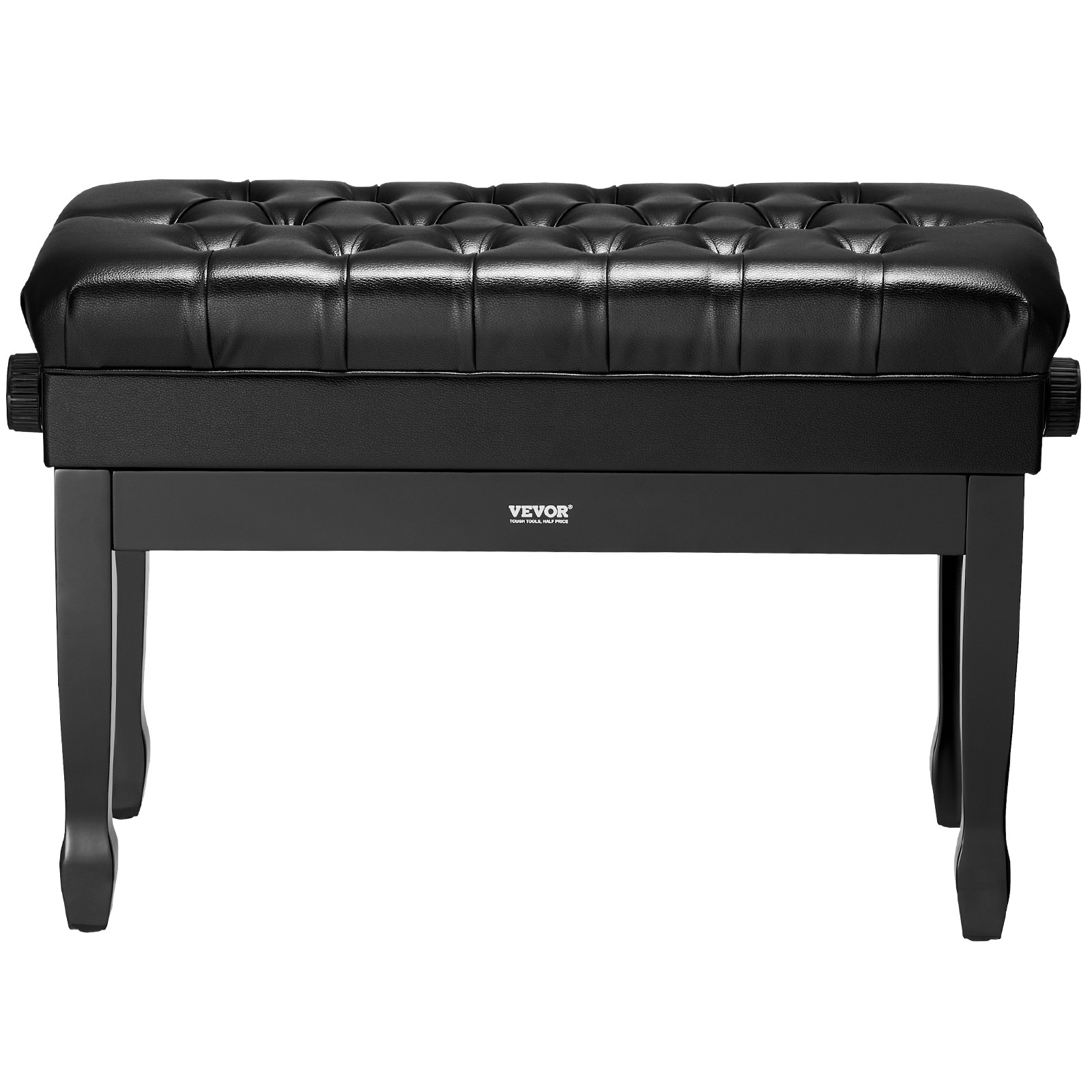 VEVOR Adjustable Duet Piano Keyboard Bench Storage Padded Seat Wooden Bookcase