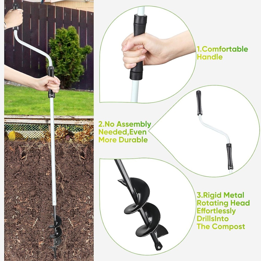 Composting Accessories – Aerator Turner & Mixing Tool Outdoor Compost