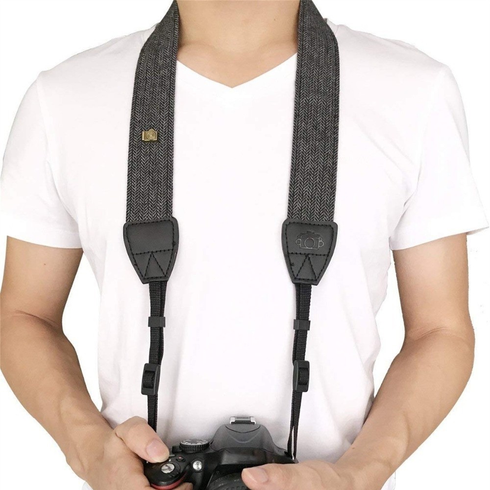 Grey 70cm Camera Strap Adjustable Shoulder Neck Strap For Nikon For Sony Camera