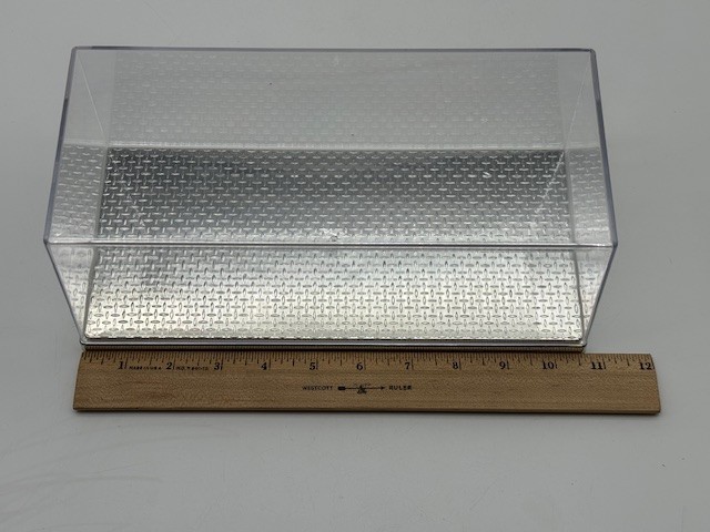 AMT 936/12 Plastic Display Case 10"x4"x3 3/4" Chrome Diamond Plate Base Stackabl