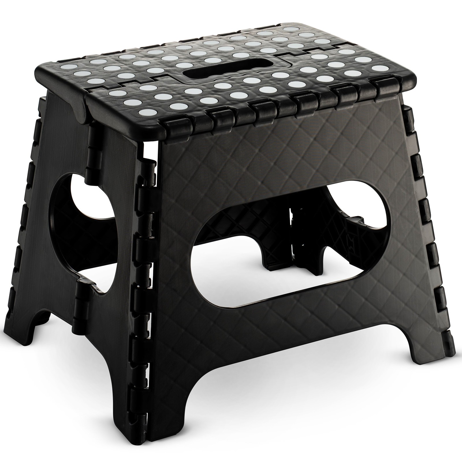 Folding Step Stool - 11" Hight - The Lightweight is Sturdy Black