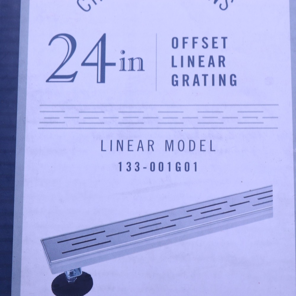 B&K 24-in Polished Chrome Linear Shower Drain with Offset Pattern Grate