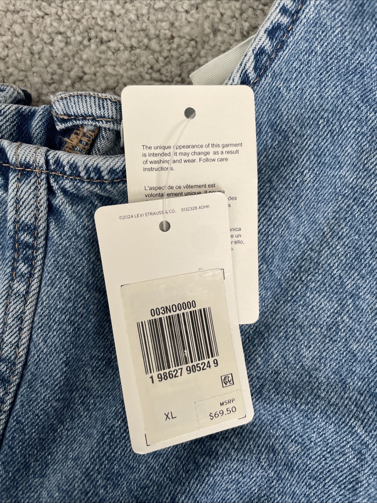 Levi's A Line Sz XL Denim Sleeveless Mini Length Shift Dress 90 Vintage Inspired