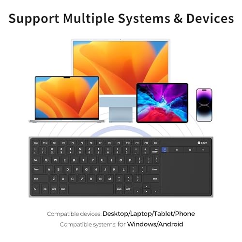 Portable Computer Keyboard with Trackpad, Rechargeable Bluetooth Keyboard S