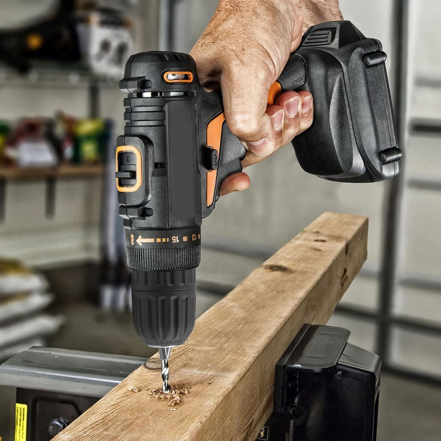 3/8" Keyless Drill Chuck Adapter with 1/4" Hex Shank for Impact Drivers