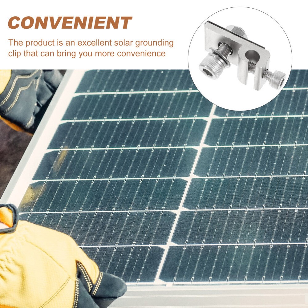 4 Pcs Ground Lug Cable Clamp Solar Panel Grounding Connector