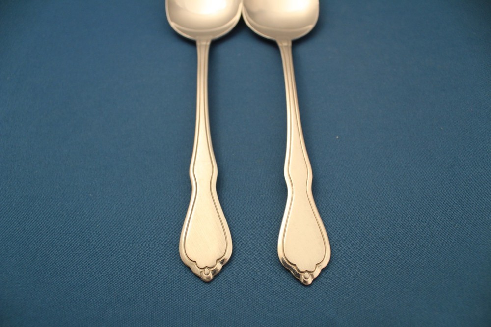Oneida TRINITY Serving (2pc Set) Tablespoons Spoons S.S.S. Stainless 8 1/4"
