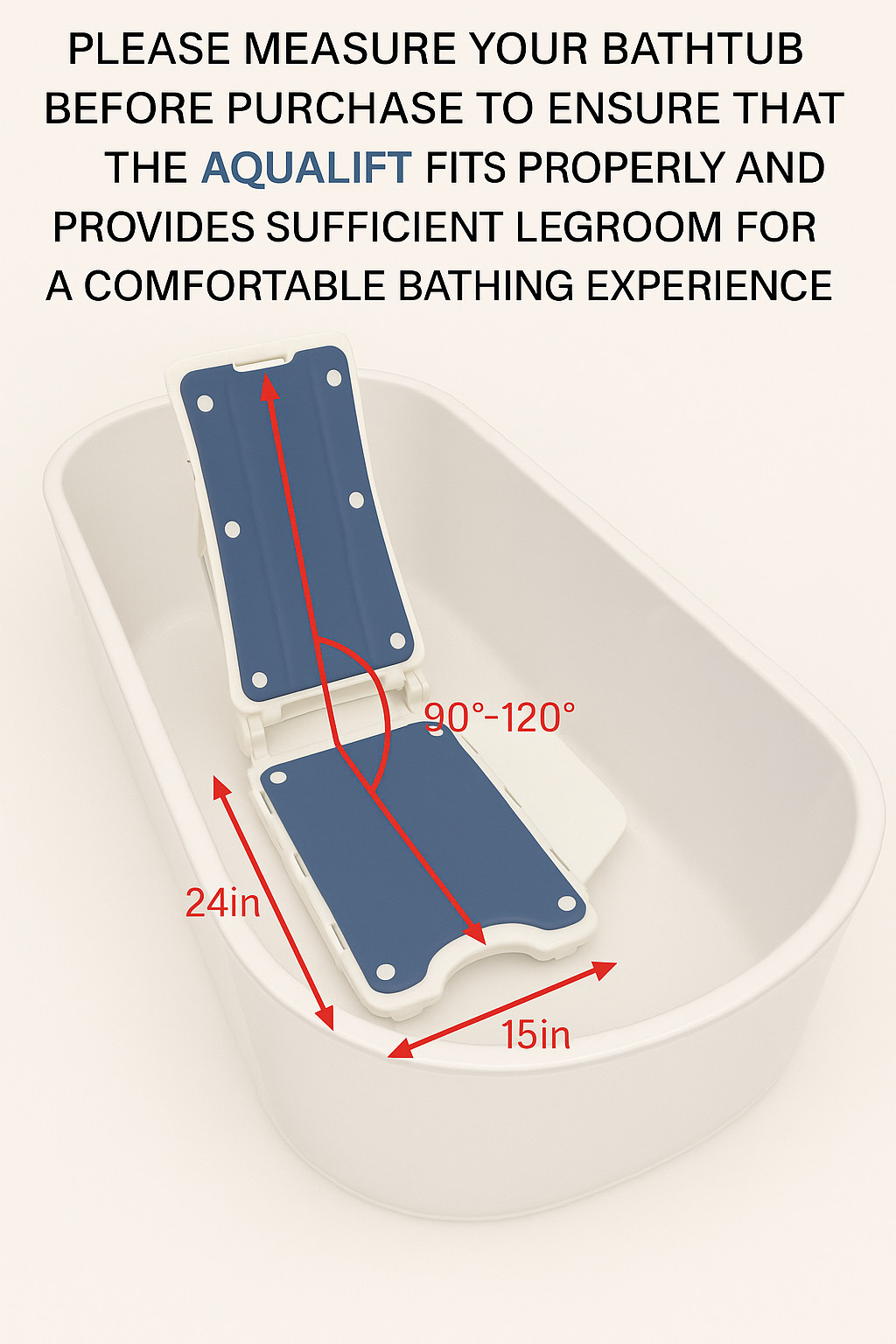 AquaLift Electric Bathtub Chair Bath Lift, New, Free Shipping