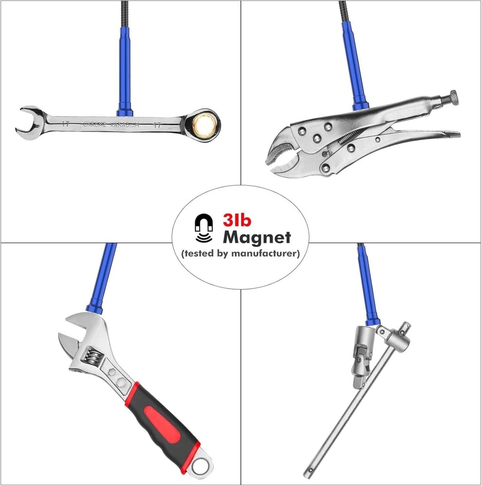 Alloy Steel LED Pickup Tool - Bendable Grabber for Efficient Object Retrieval