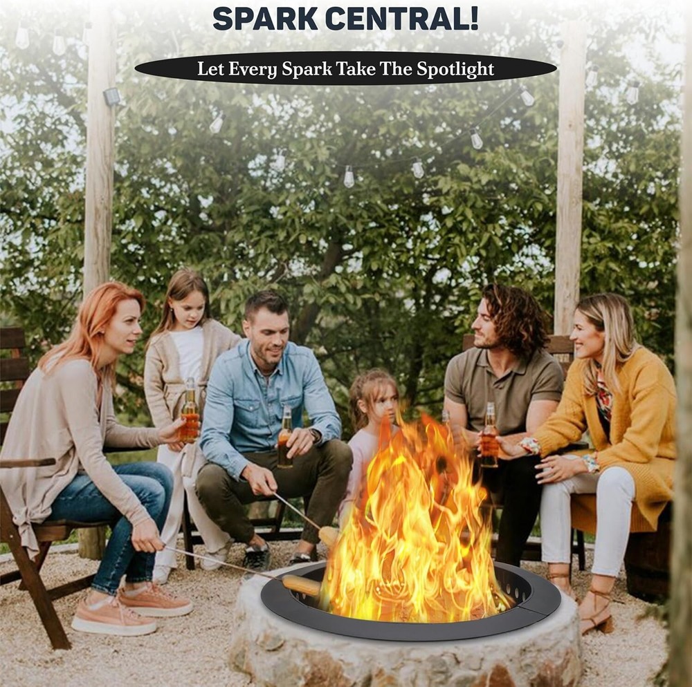 FEBTECH 42” Smokeless Fire Pit Insert with Heat Resistant Coating