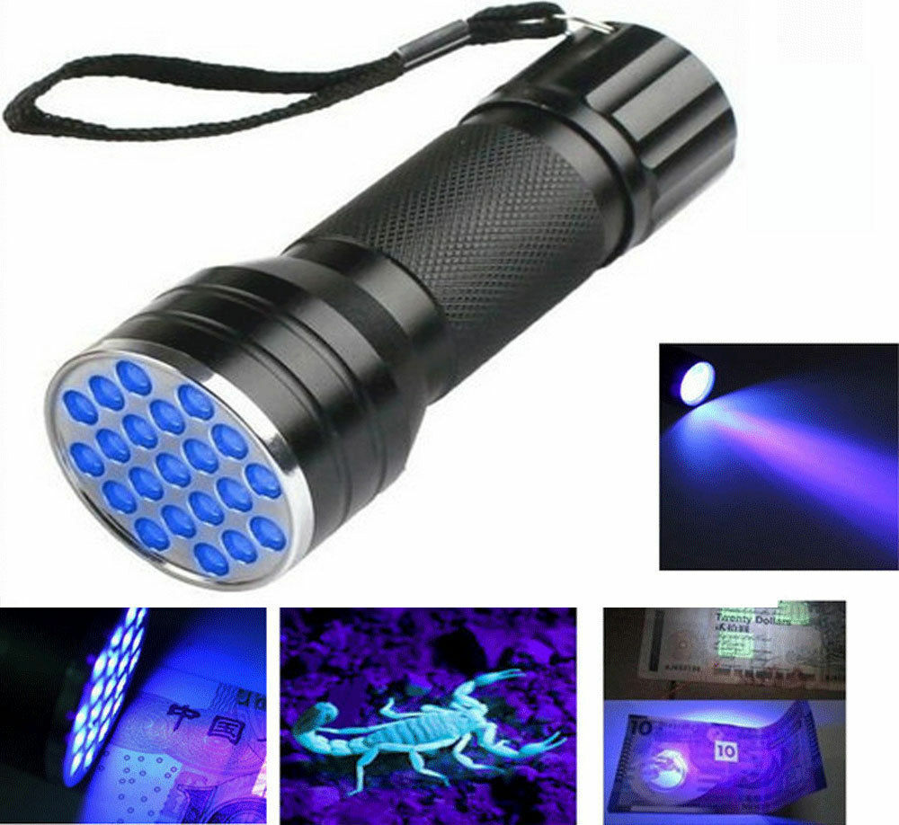 Techtongda UV 21 LED Flashlight Ultra Violet Tactical Black Light Mini Torch