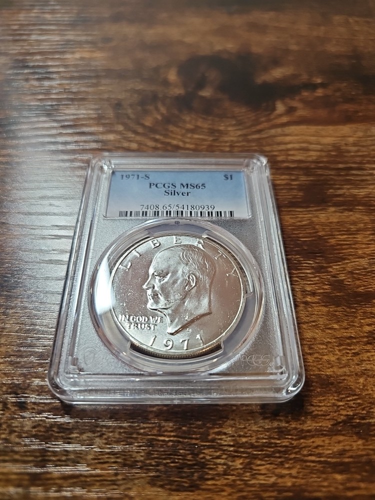 1971-S $1 PCGS MS65 MS 65 Eisenhower "Ike" Silver Dollar 40%