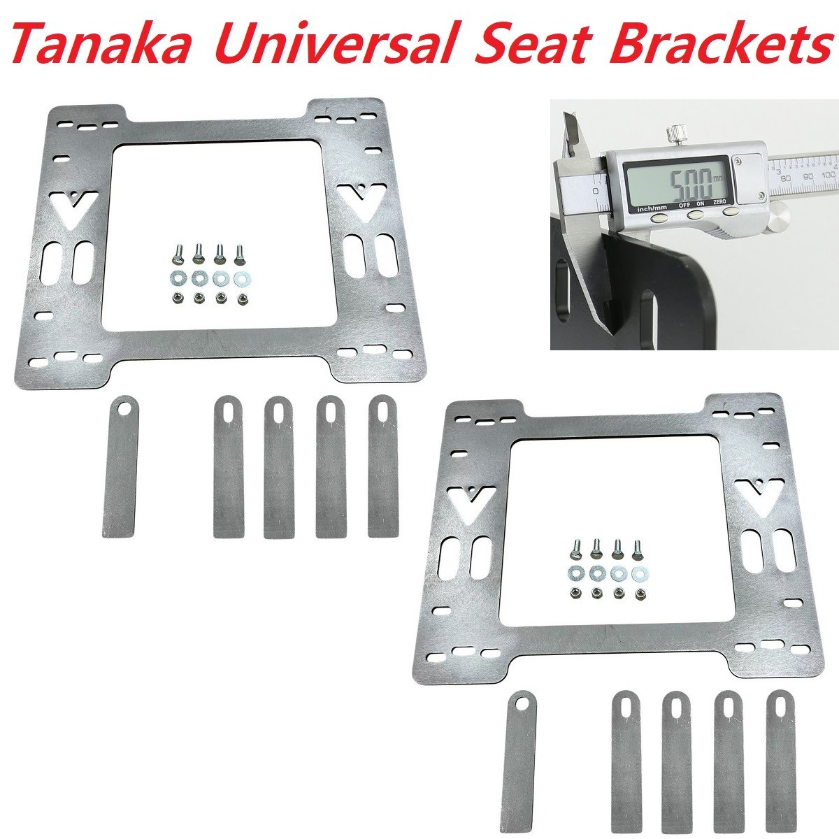 1 PAIR TANAKA HEAVY DUTY 5mm DIY UNIVERSAL RACING SEAT BRACKETS RAIL ADAPTERS