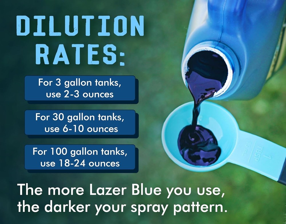 Liquid Harvest Lazer Blue Concentrated Spray Pattern Indicator - 32 Ounces