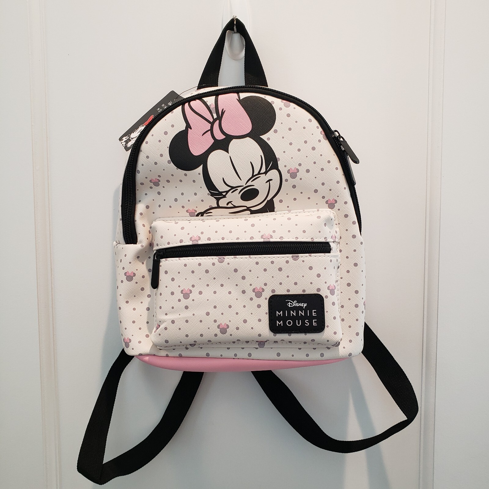 Disney - Minnie Mouse Mini Backpack Pink & White (NWT) Minnie House, Bioworld