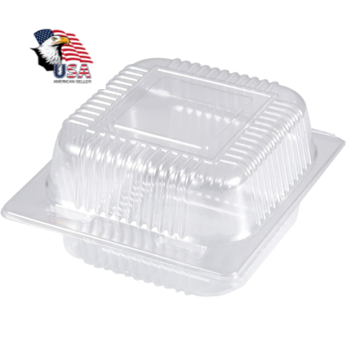 Dart 6" Clear Hinged Plastic Food Take Out To-Go / Clamshell Container 100 Pack
