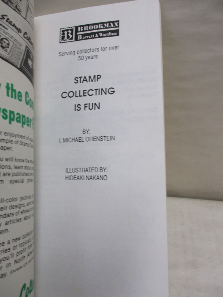 Stamp Collecting is Fun by I. Michael Orenstein Brookman Softcover Book 1990