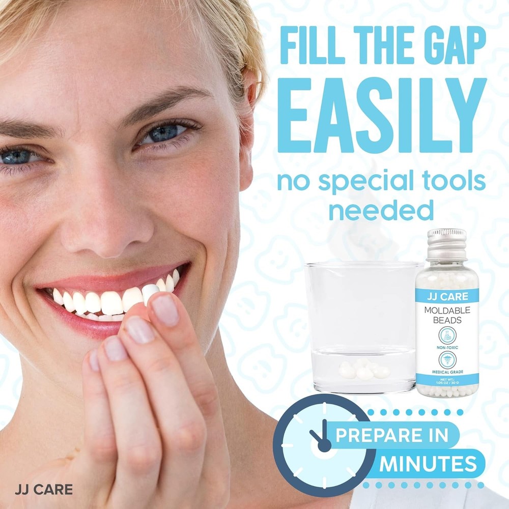 JJ CARE Temporary Tooth Replacement Kit with Dental Tools, Moldable...