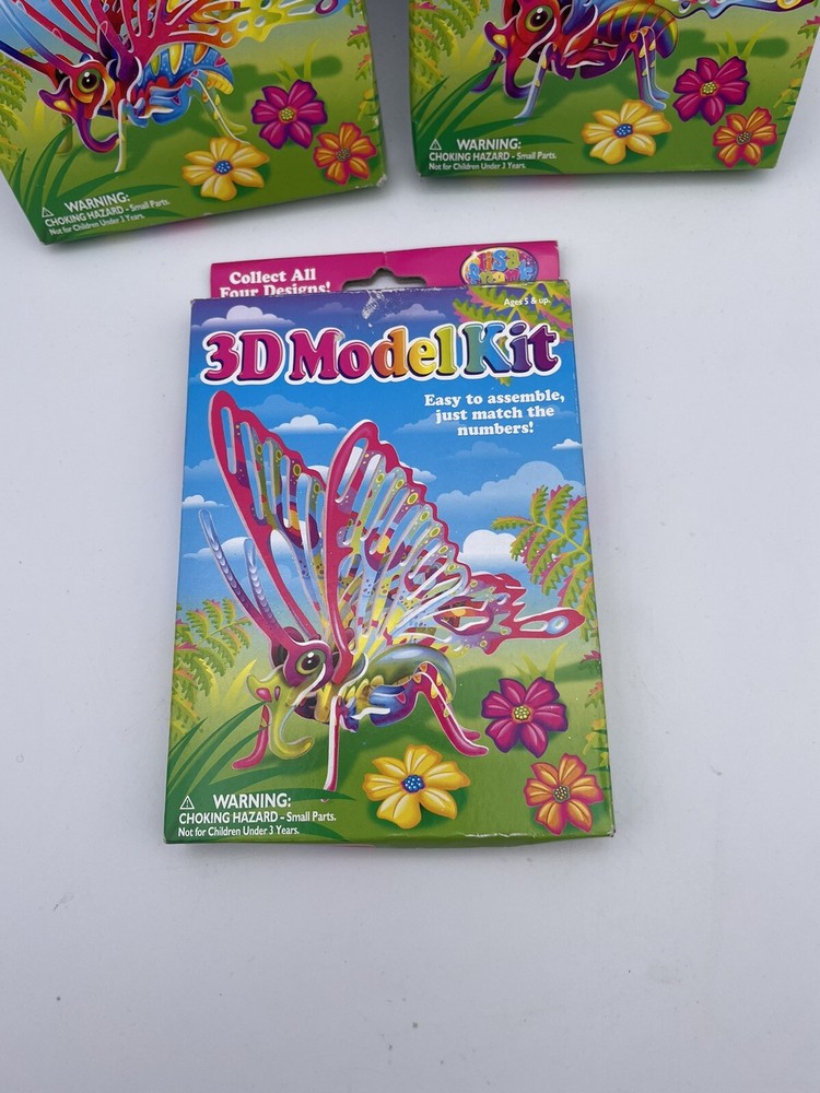 3 Lisa Frank Butterfly 3D Model Kit - Complete sets All 3 different