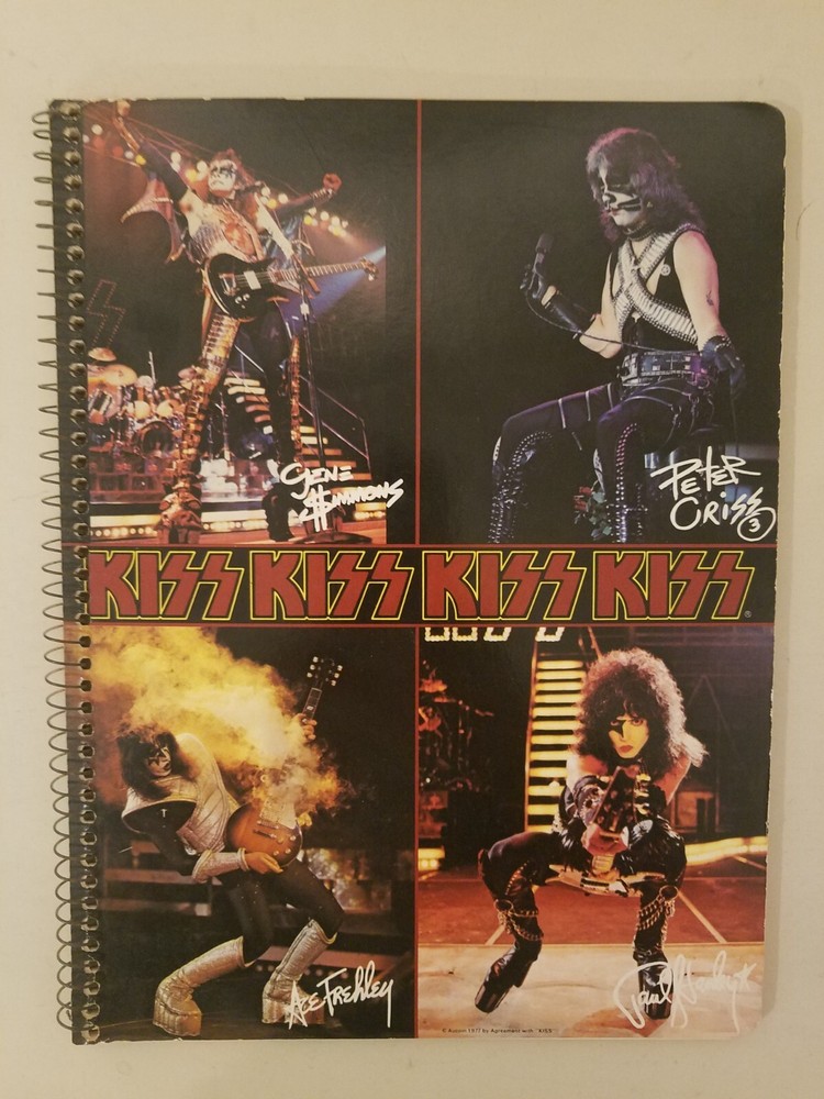 KISS RARE 1977 Vintage 4 Pic Alive II Poster Notebook Teen Scene All 42 Pages VG