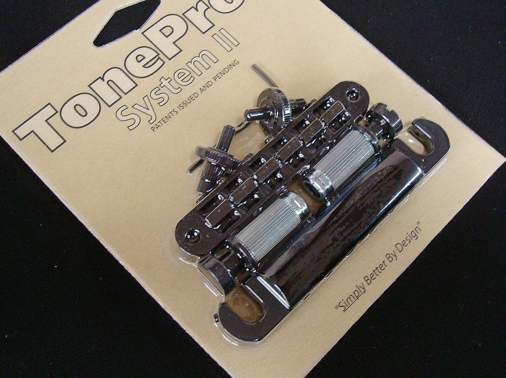 LPM04-B Tone Pros Standard (US/Imperial Thread) Bridge/Tailpiece Set, Black