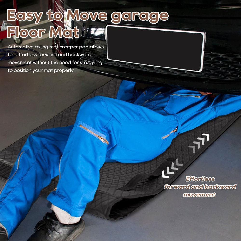 60''X28'' Portable Rolling Creeper Mat, All Terrain Zero Ground Clearance under