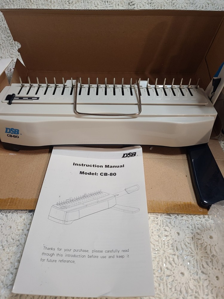 DSB CombBind CB80 Manual Punch & Binding Machine w/ Box NOS~2 Boxes Binding Comb