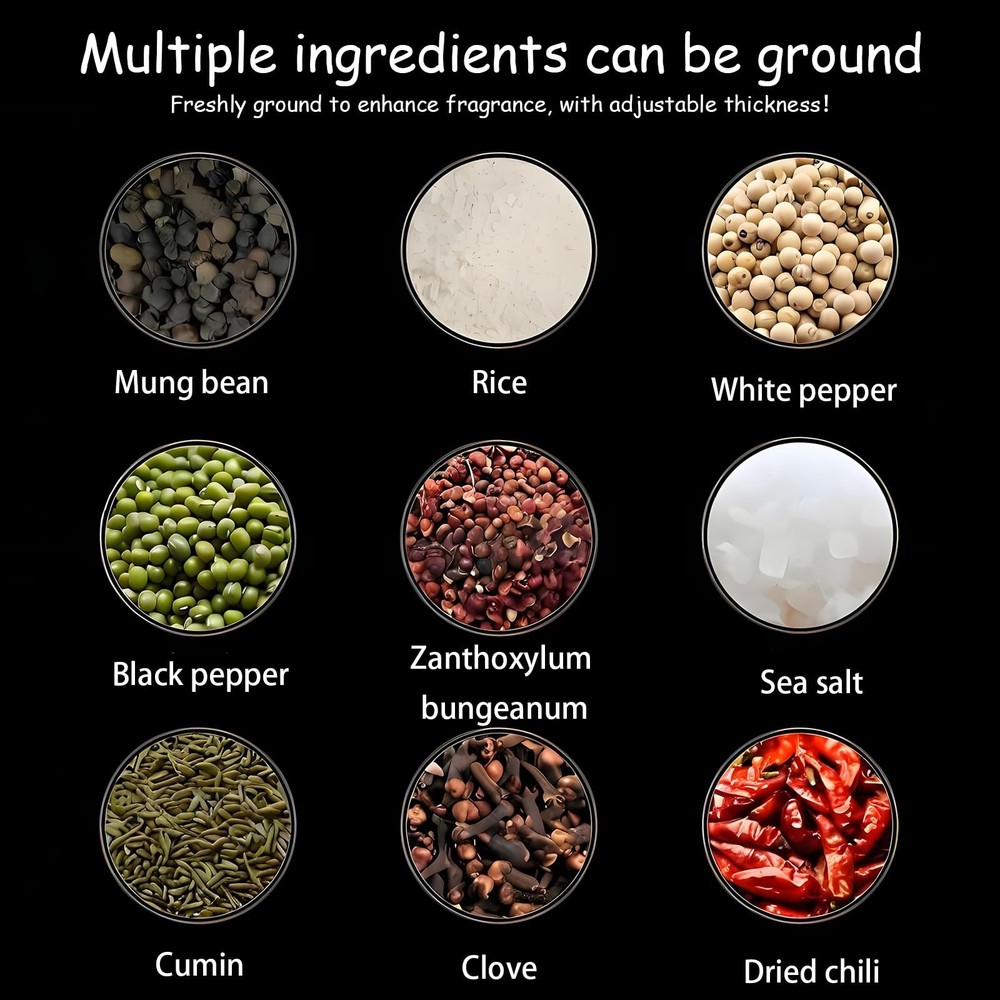 Pepper Grinder,Pepper Mill Grinder,Adjustable Coarseness,Efficient And Conven...