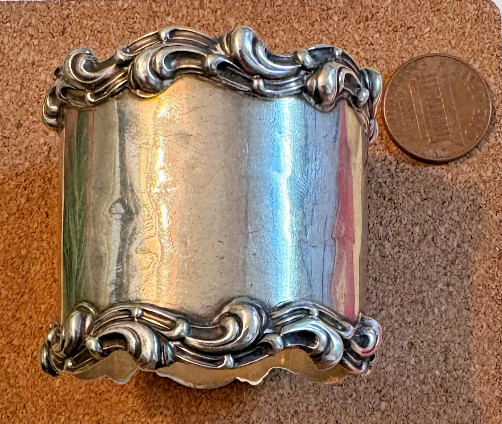 Towle Scroll Border Napkin Ring 8741 Sterling Silver Monogram ~~ Junior ~~