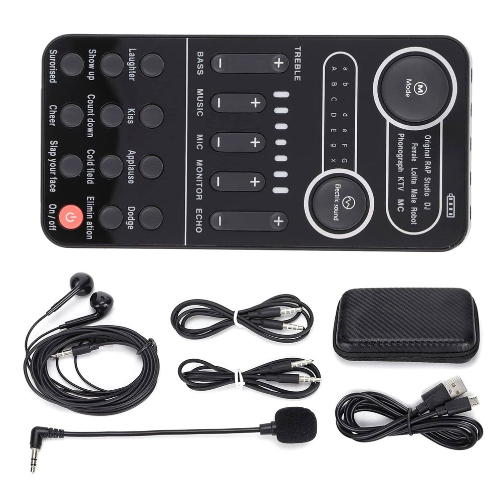 For Microphone Sound Card Portable Mixer with Evading Function 13 Sound Modes