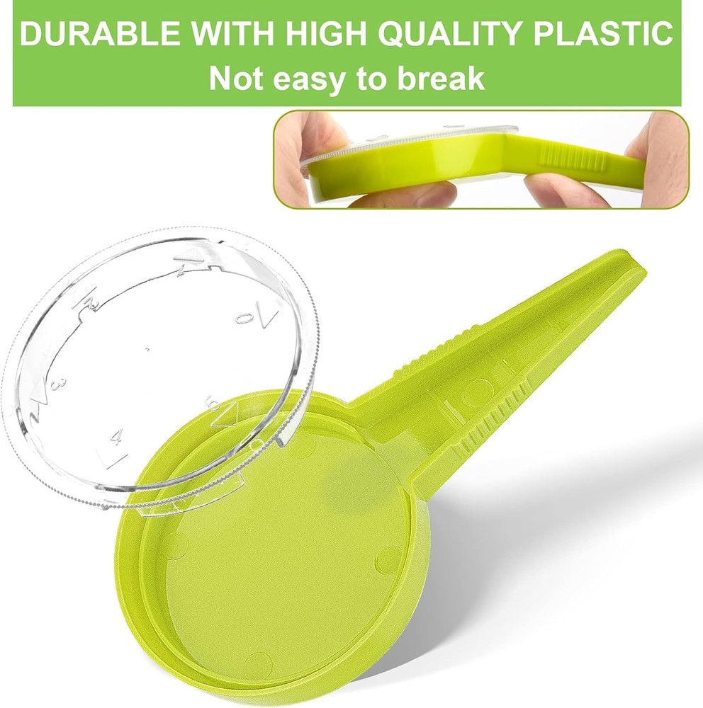Durable 6-Pack Handheld Seed Dispenser Tool with 5 Dial Settings - Light Green