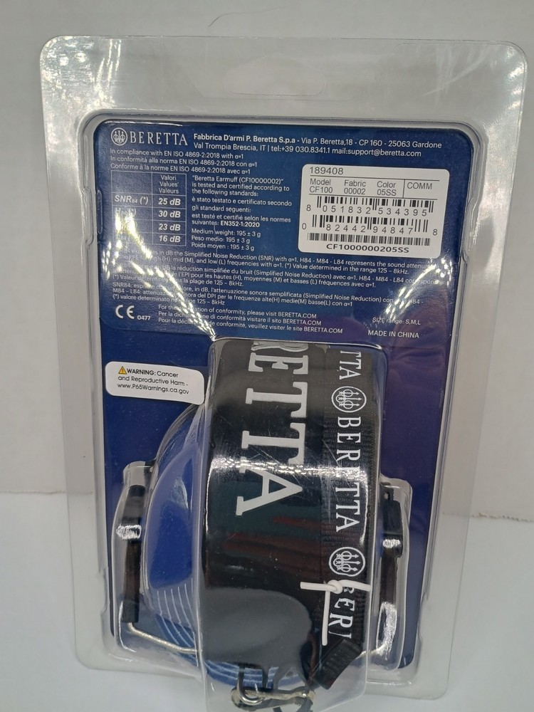 Beretta Standard Earmuff 25db Muff Hearing Protector BLUE CF1000000205SS