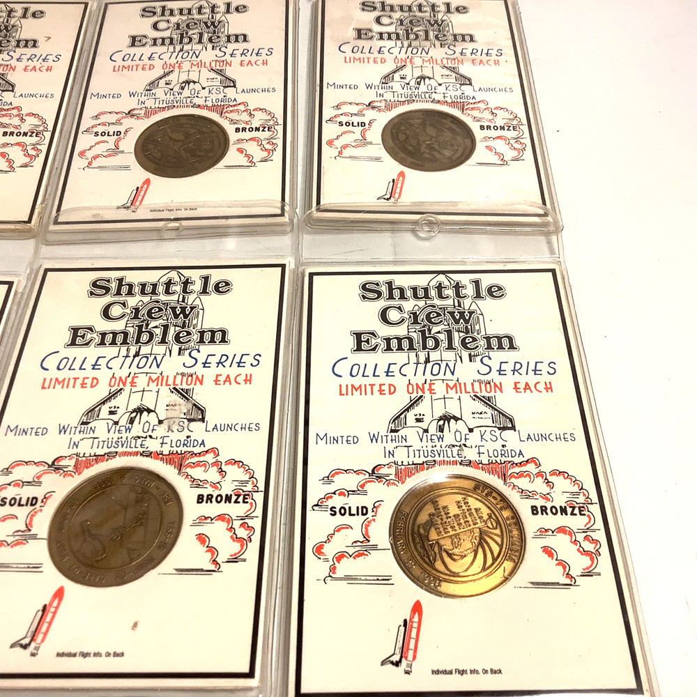 Shuttle Crew Emblem Collection Series Solid Bronze Lot(6) NASA