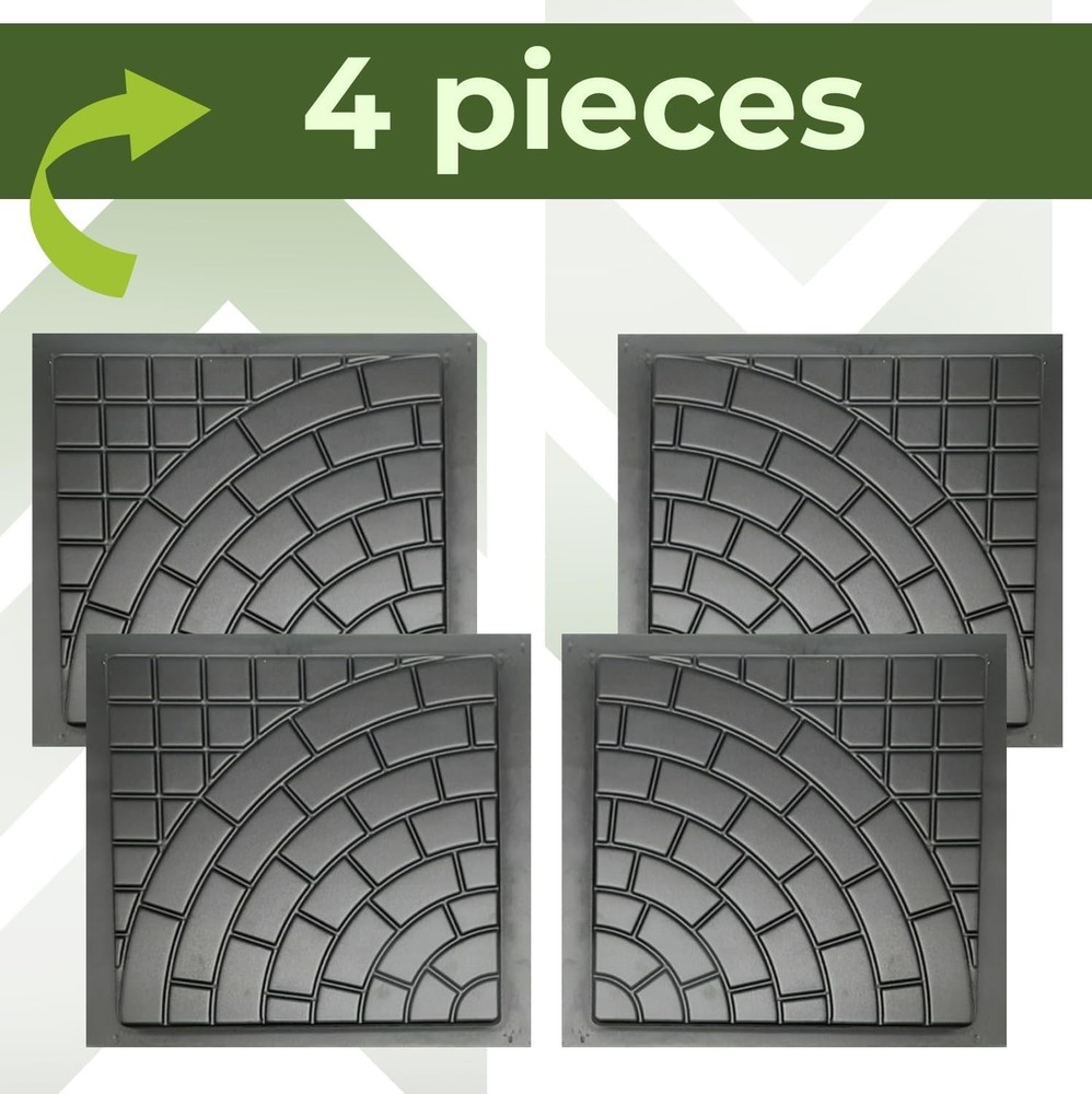 4-Pack Plastic Concrete Molds Pathmaker Paving Walkway Large Cobblestone