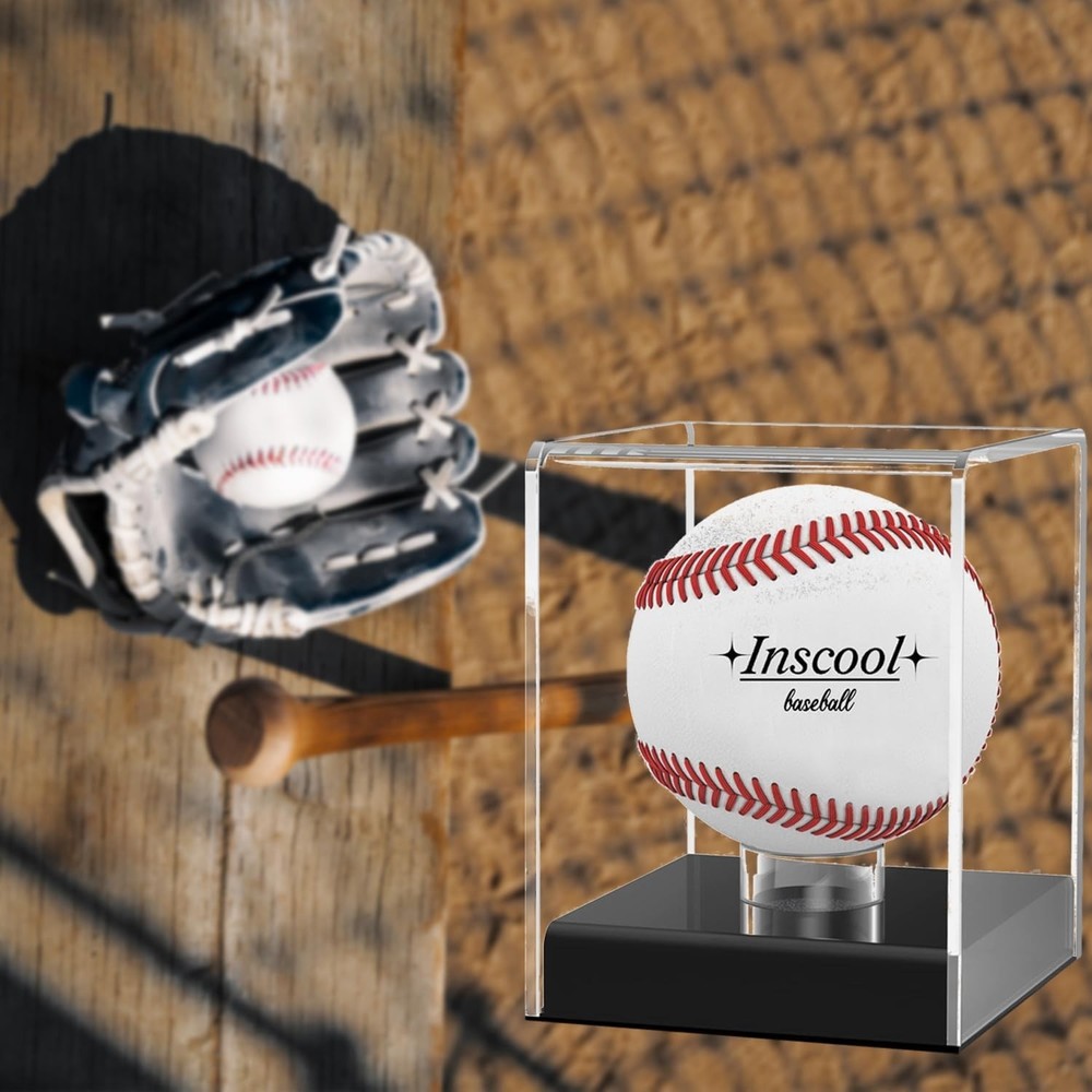 UV Protected Acrylic Baseball Display Case - 360-Degree Visibility, Rounded Base
