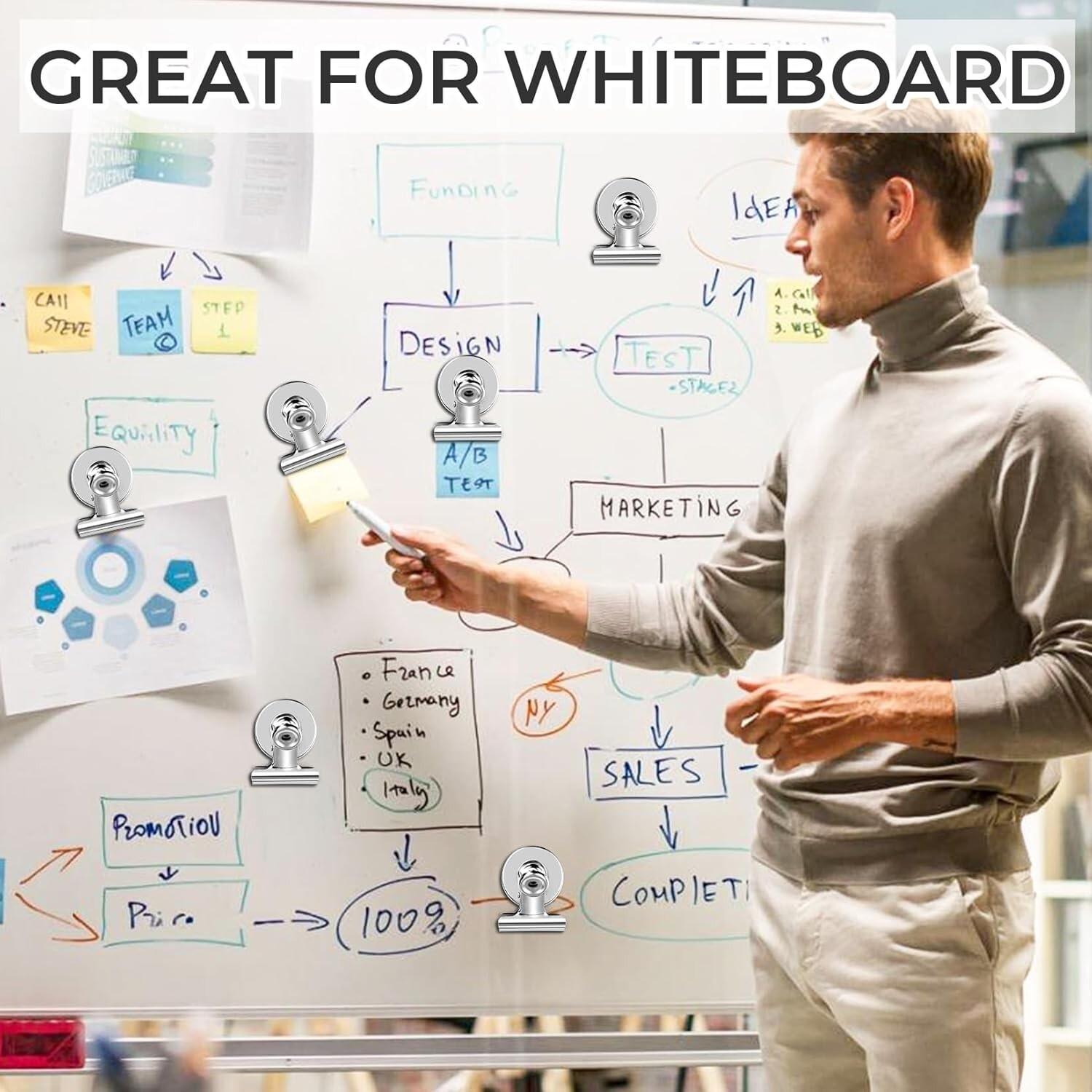 Magnetic Clips 16pcs Heavy Duty Refrigerator Magnet Clips Fridge Magnets Strong