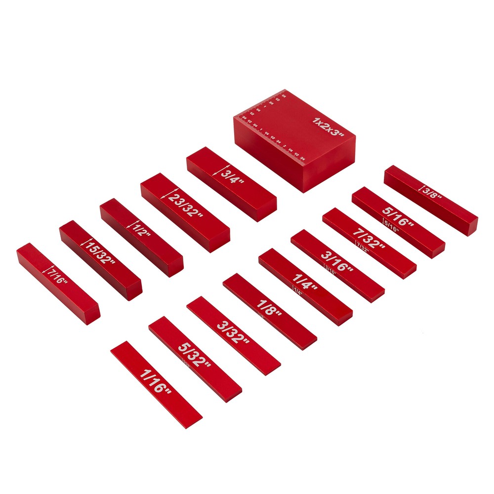 Setup Blocks Woodworking Tools - 15-Piece Gauge Block Set with Precise