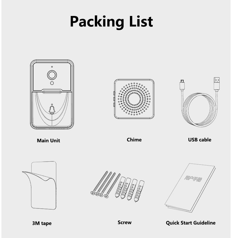 Wireless Smart WiFi Video Doorbell Camera Intercom Ring Bell with Chime Security