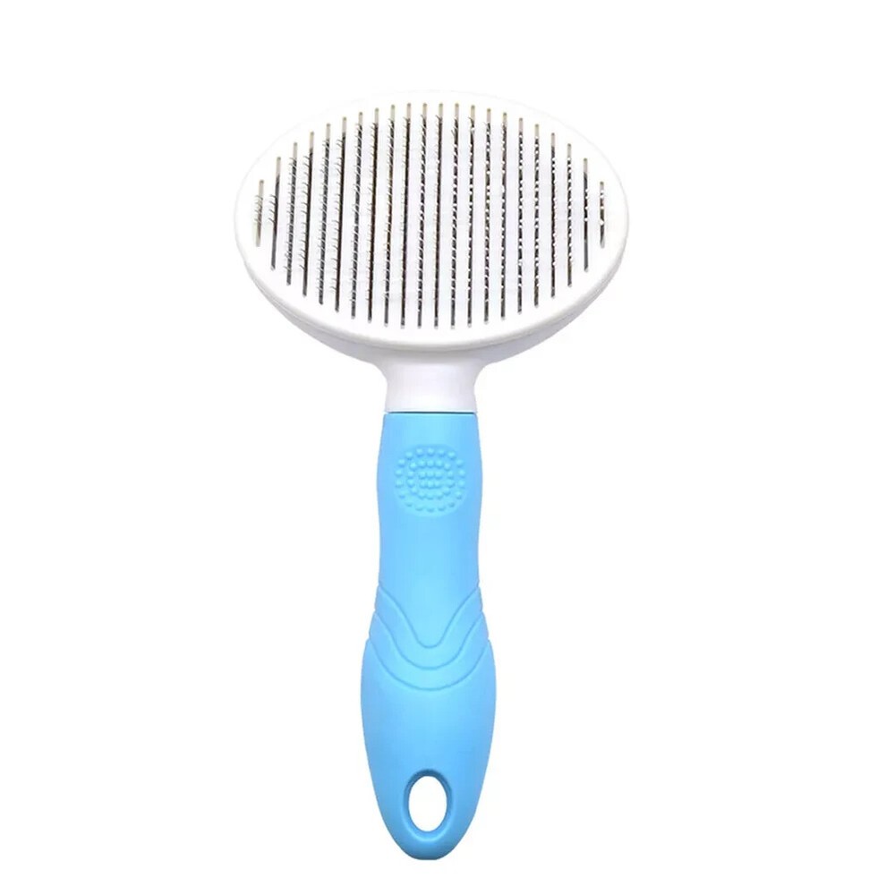 Pet Grooming Brush: Self-Cleaning Slicker Comb with Massage Function