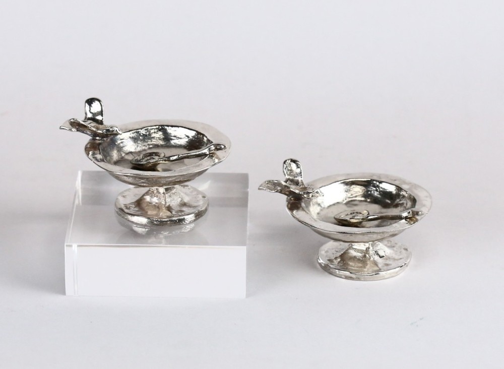 Pair of Silver Plated Bird Bath Salt Cellars by Michael Aram