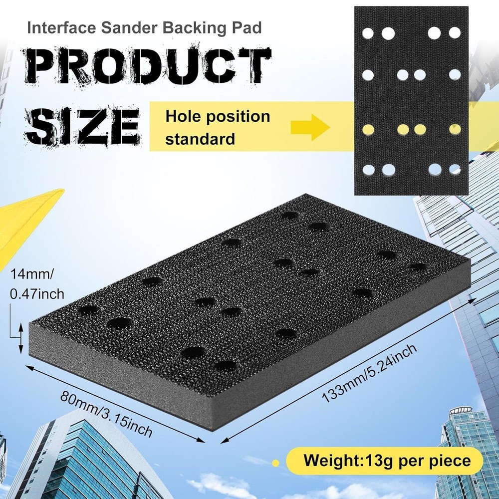 4 Pcs Soft Black Foam Sanding Pads Interface Sander Backing Pad Compatible...