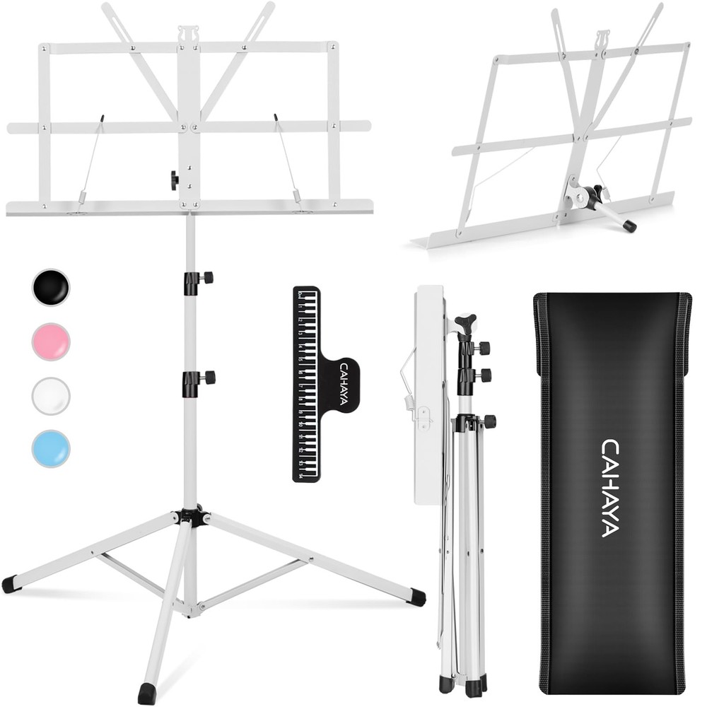 Portable Sheet Music Stand - Adjustable Height, Lightweight, Folding, Extra Stab